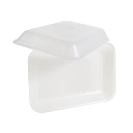 Dyne-A-Pak Dyne-A-Pak 2010020W00 2 White Foam Meat Tray - Case of 500 2010020W00
